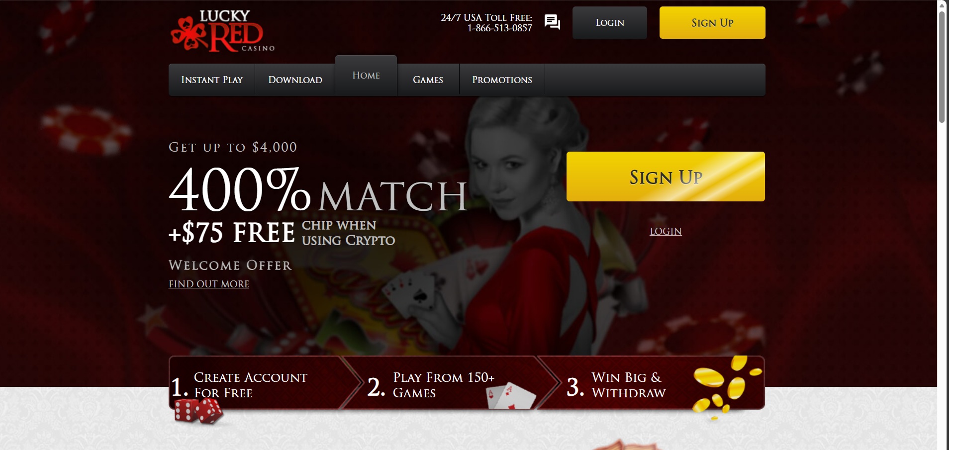 Lucky Red Casino Homepage