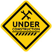 Diamond-shaped yellow construction sign with a black border, crossed wrench and hammer icon, and the words under construction. Website Update Info - USA Online Casino - US Casino Report